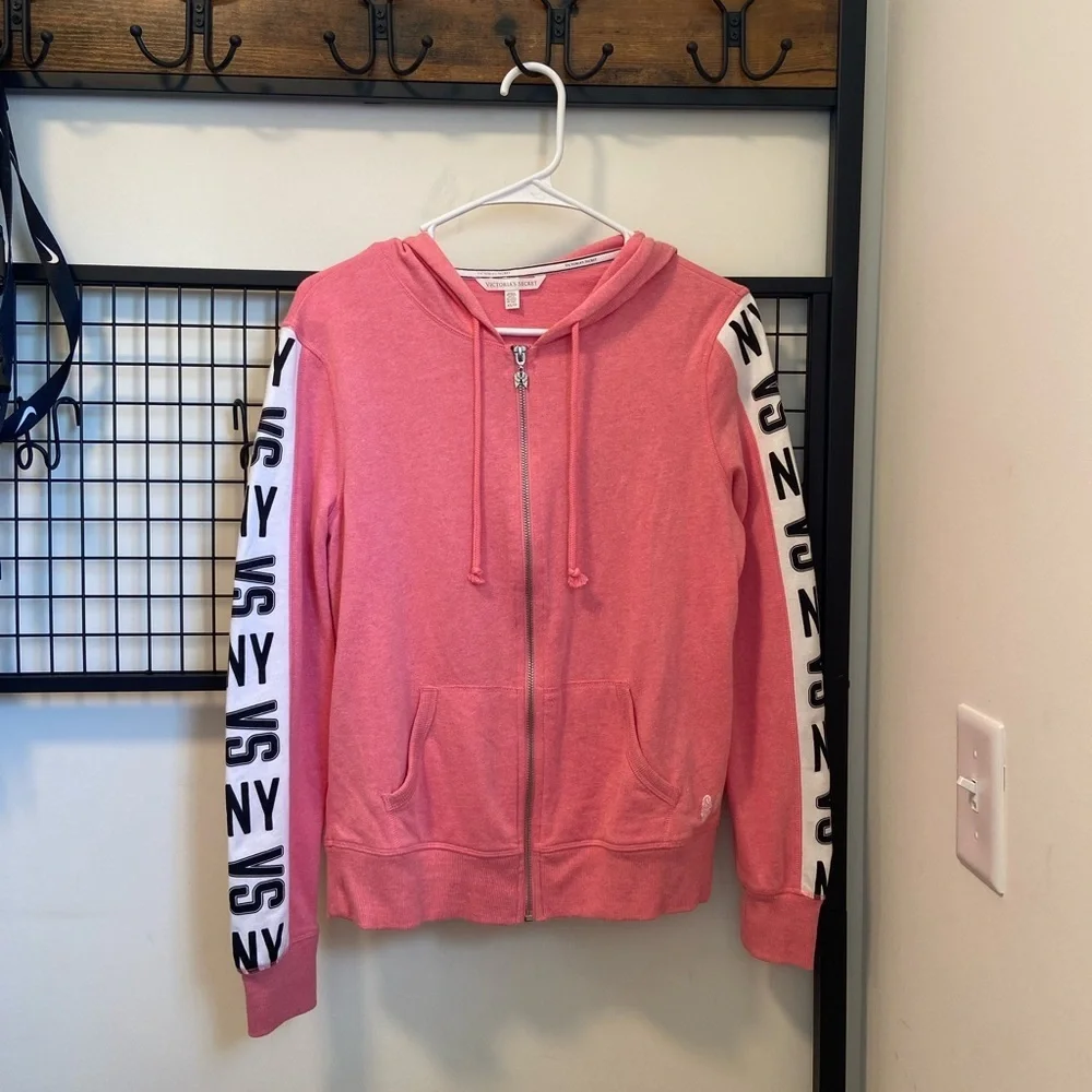 NWOT | Victoria’s Secret pink angel wings women’s zip-up sweatshirt — XS